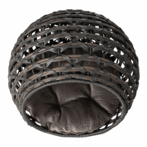 Elevated Rattan Pet Bed with Washable Cotton Cushion