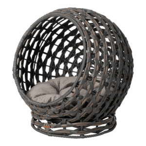 Elevated Rattan Pet Bed with Washable Cotton Cushion