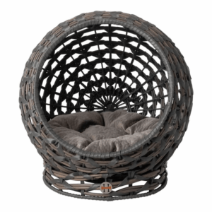 Elevated Rattan Pet Bed with Washable Cotton Cushion